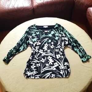 Soft Flowered Top with Cut-Outs